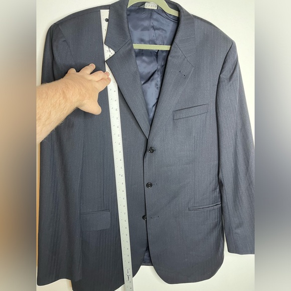 Joseph A Bank 100% WOOL Navy Blue/grey sports coat suit jacket SIZE 43 - Picture 2 of 6